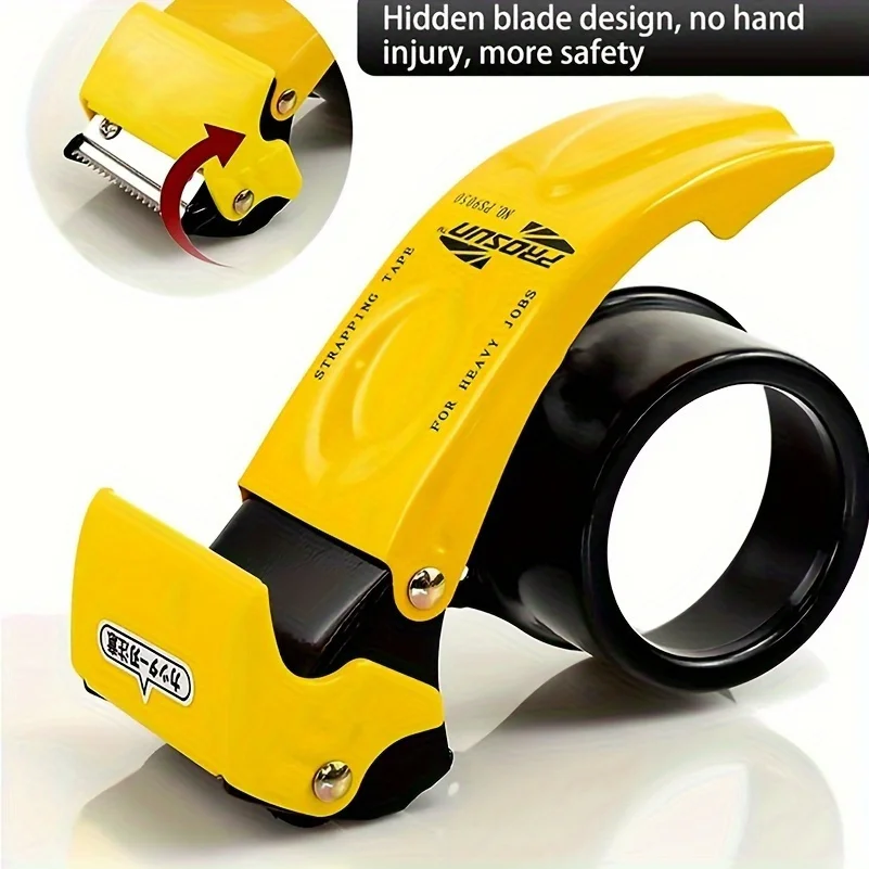 Dispenser di nastro da imballaggio portatile per carichi pesanti, taglio e sigillatura automatici, struttura metallica, utilizzato per una efficiente sigillatura di scatole