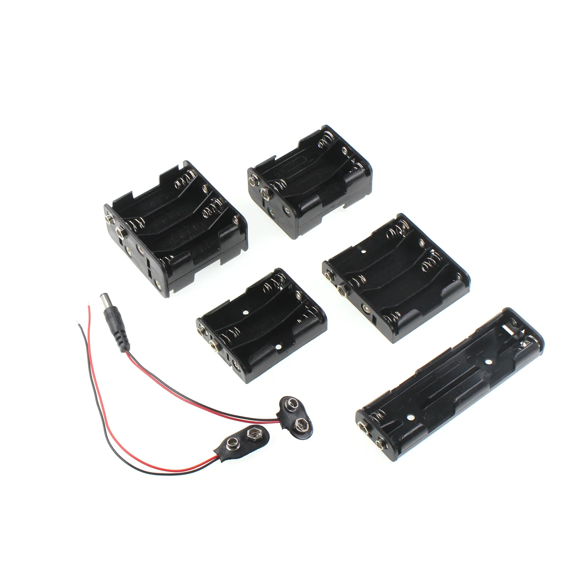 Scatola batteria AA Back-to-back AA 2X 3X 4X 6X 8X con chiusura a 9V cavo 9V doppia striscia portabatteria verticale orizzontale I T plug so