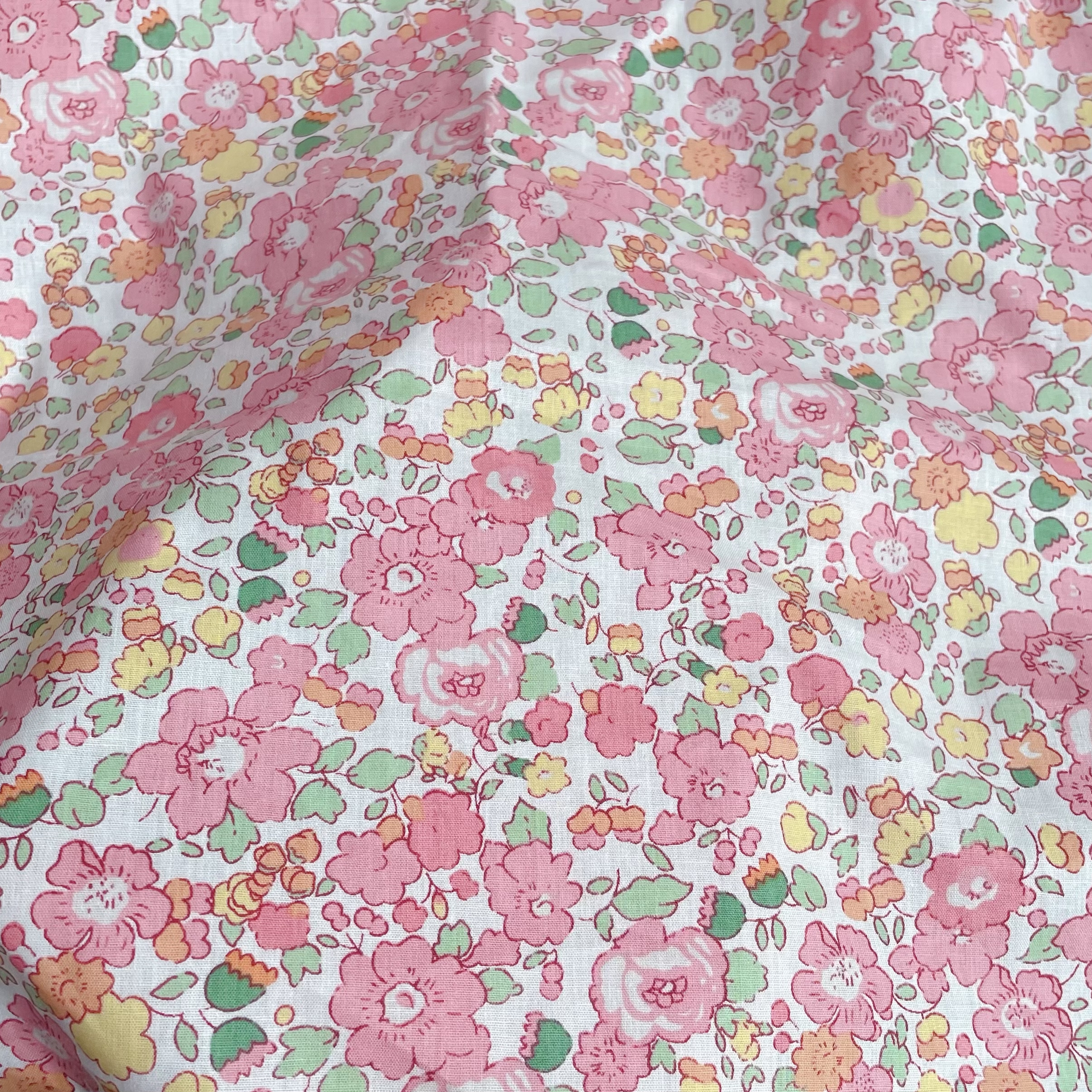 Liberty rosa floral 100% popeline algodão tecido impressão digital para costura pano vestidos saia crianças bebê designer