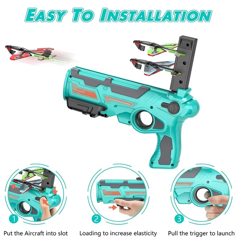 Brinquedos infantis lançador de avião diversão das crianças avião de espuma ao ar livre interação pai-filho brinquedo menino esportes brinquedo voador presente