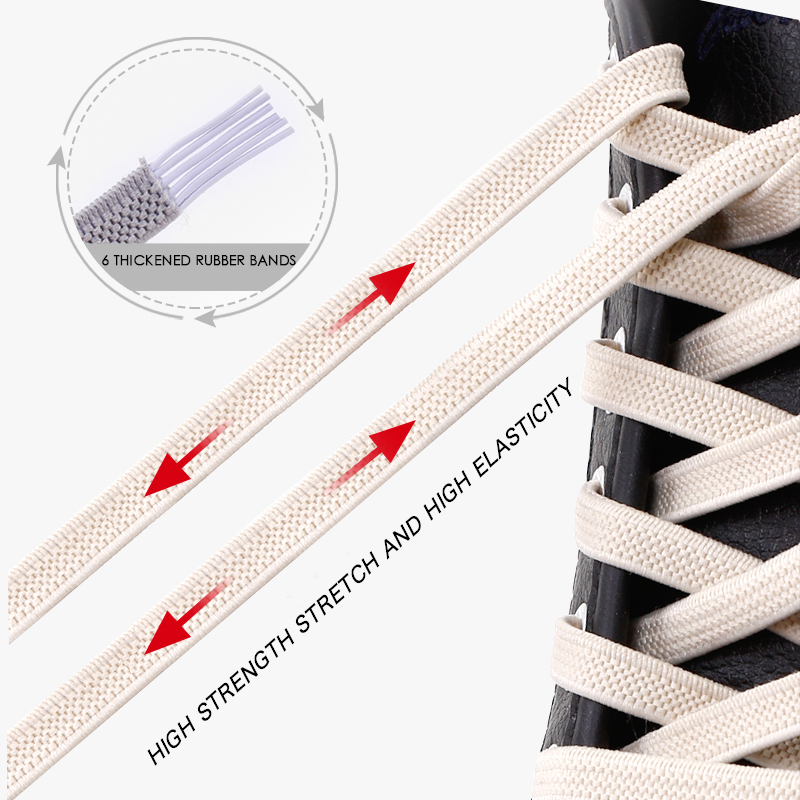 2er-Pack elastische Schnürsenkel, Halbkreis, ohne Krawatte, Schnürsenkel für Kinder und Erwachsene, Sneakers, Schnürsenkel, schnelle Lazy-Schnürsenkel mit Metallverschluss
