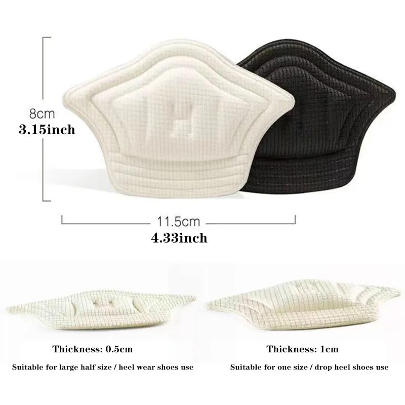 1 par de almohadillas para zapatos, plantillas antidesgaste para el talón, parche, almohadillas para cojín Unisex, Protector para el cuidado de los pies, pegatina trasera adhesiva, plantilla para insertar zapatos
