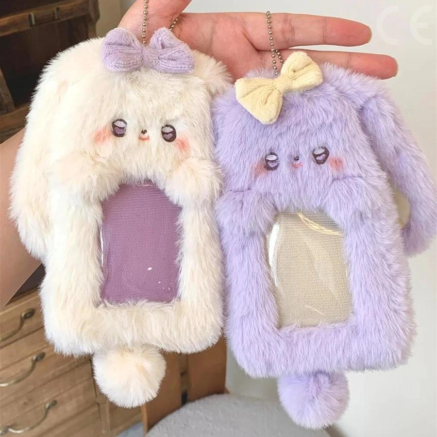 1 ชิ้นผ้ากำมะหยี่ผู้ถือบัตรภาพการ์ตูนน่ารักผู้ถือบัตรภาพ ID บัตรเครดิตป้องกันบัตร