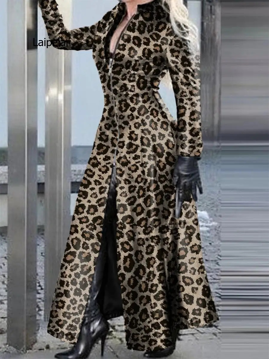 Zipper PU Langarm Graben Mantel für Wome 2021 Herbst Mode Neue Stehkragen Lange Faux Leder Mantel Frauen Hohe qualität