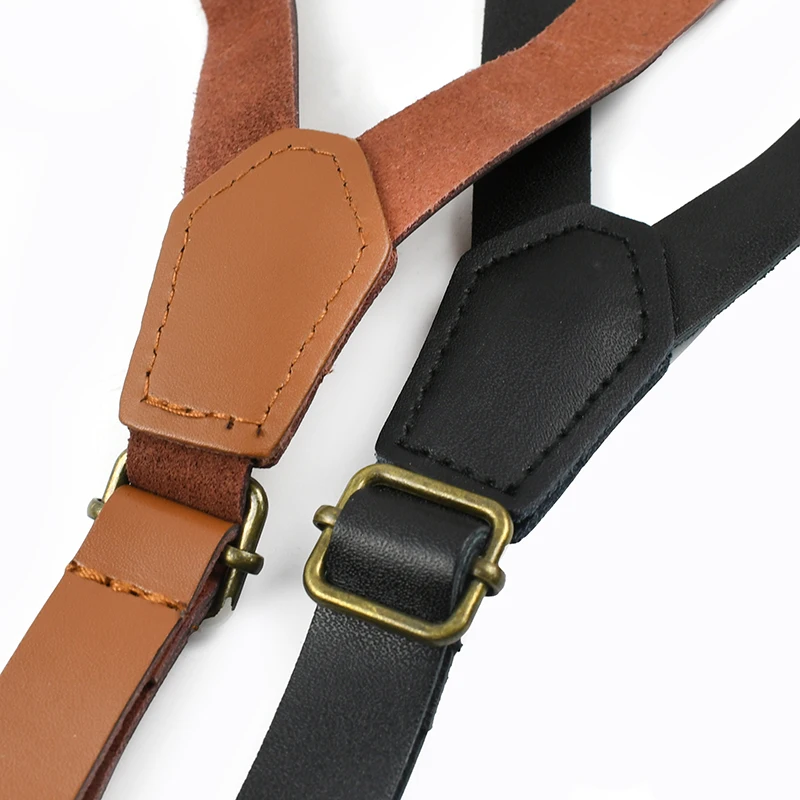 Deepeel Retro หนังผู้ใหญ่ผู้ชาย Suspenders 4 คลิป Y-Type ชายวงเล็บ 1.5 ซม.กว้างสายรัดกางเกงยีนส์เครื่องแต่งกายอุปกรณ์เสริม