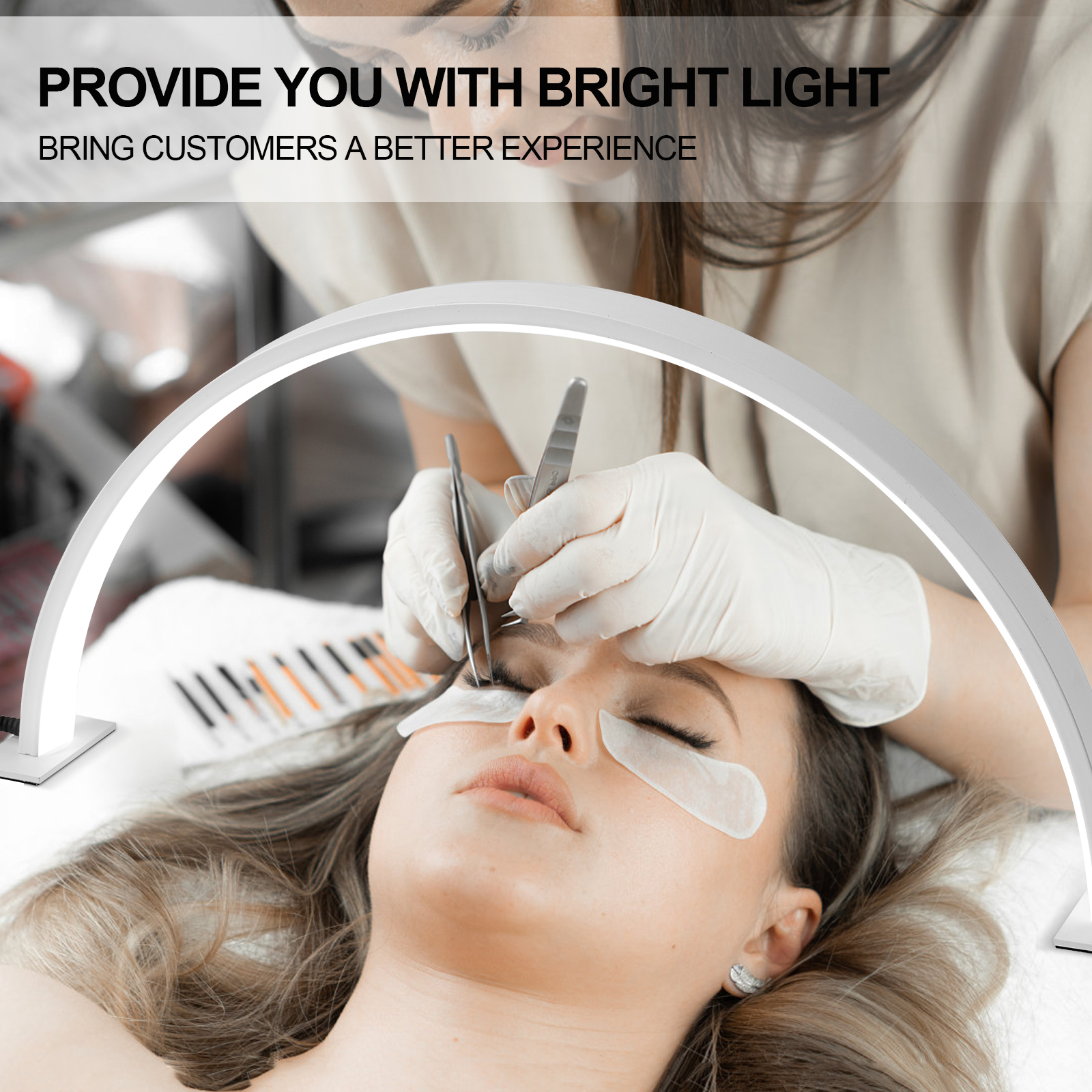 Salão de beleza em forma de u lâmpada de mesa led semi mensal luminária proteção para os olhos tricolor escurecimento beleza suplemento de unhas luz