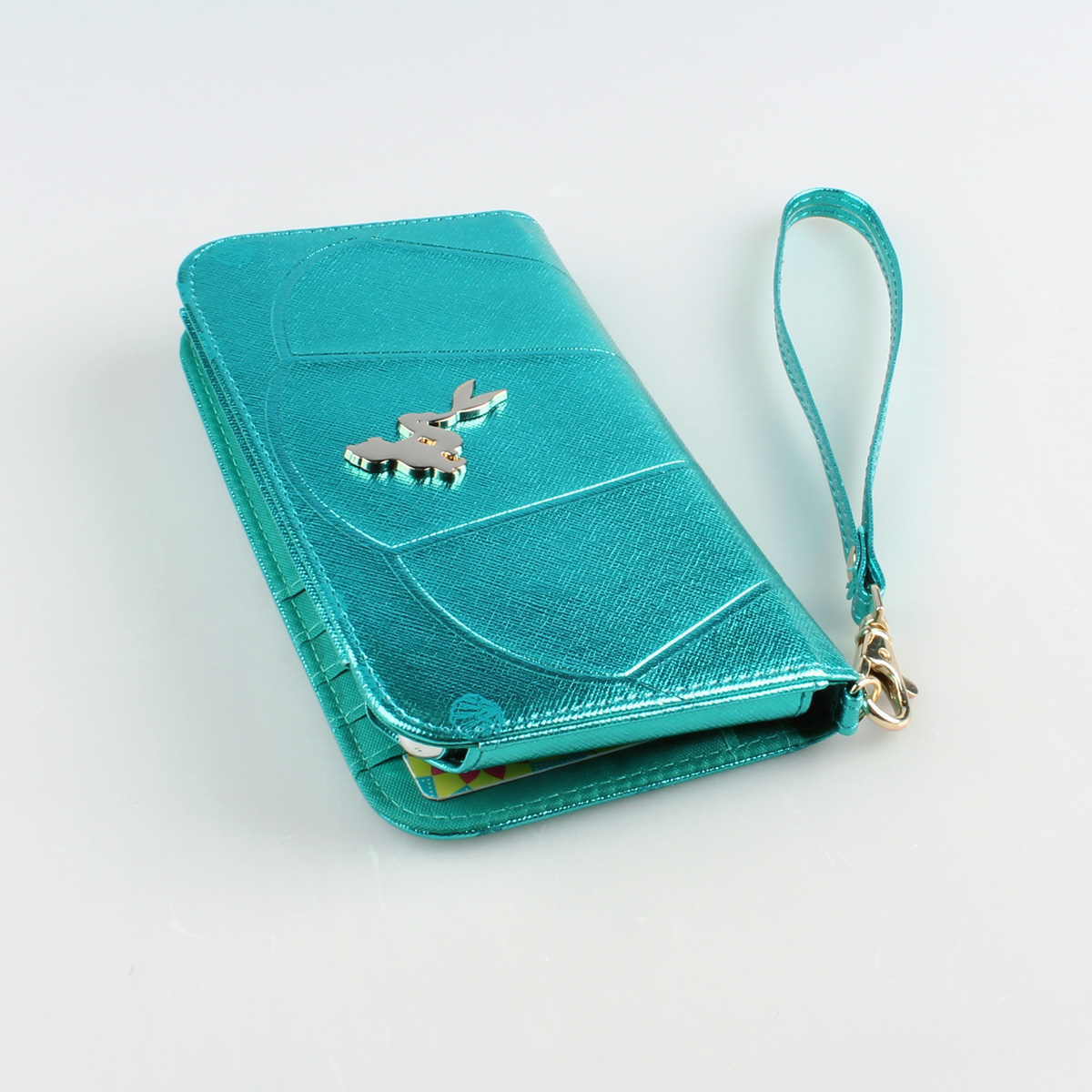 Pochette longue style sirène verte classique, porte-monnaie minimaliste de grande capacité, sac à poignet, sac pour téléphone portable