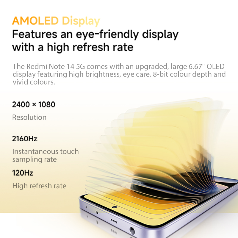 [World Premiere] Xiaomi Redmi Note 14 5G Global Version NFC Smartphone MTK Dimensity 7025-Ultra 108MP Camera 45W Turbo Charging