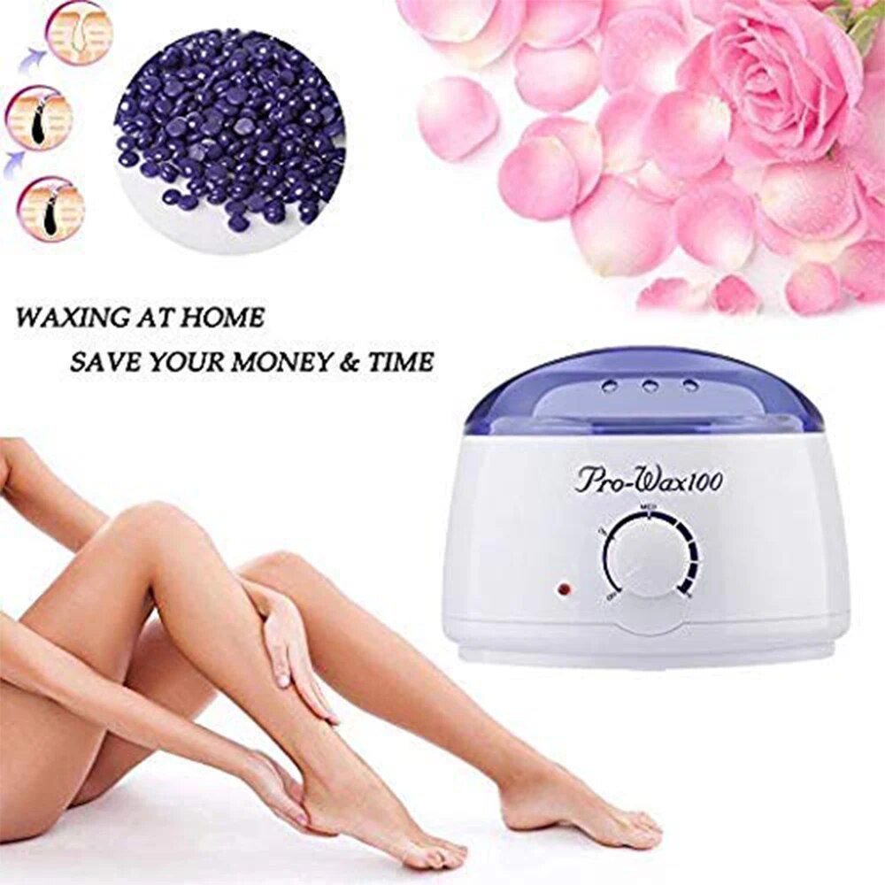 เครื่องบำบัดด้วย Pro-Wax100เครื่องอุ่นแว็กซ์ไฟฟ้าแบบพกพาเครื่องกำจัดขนบริเวณใบหน้าบิกินี่รักแร้หม้อต้มขี้ผึ้งร้อน