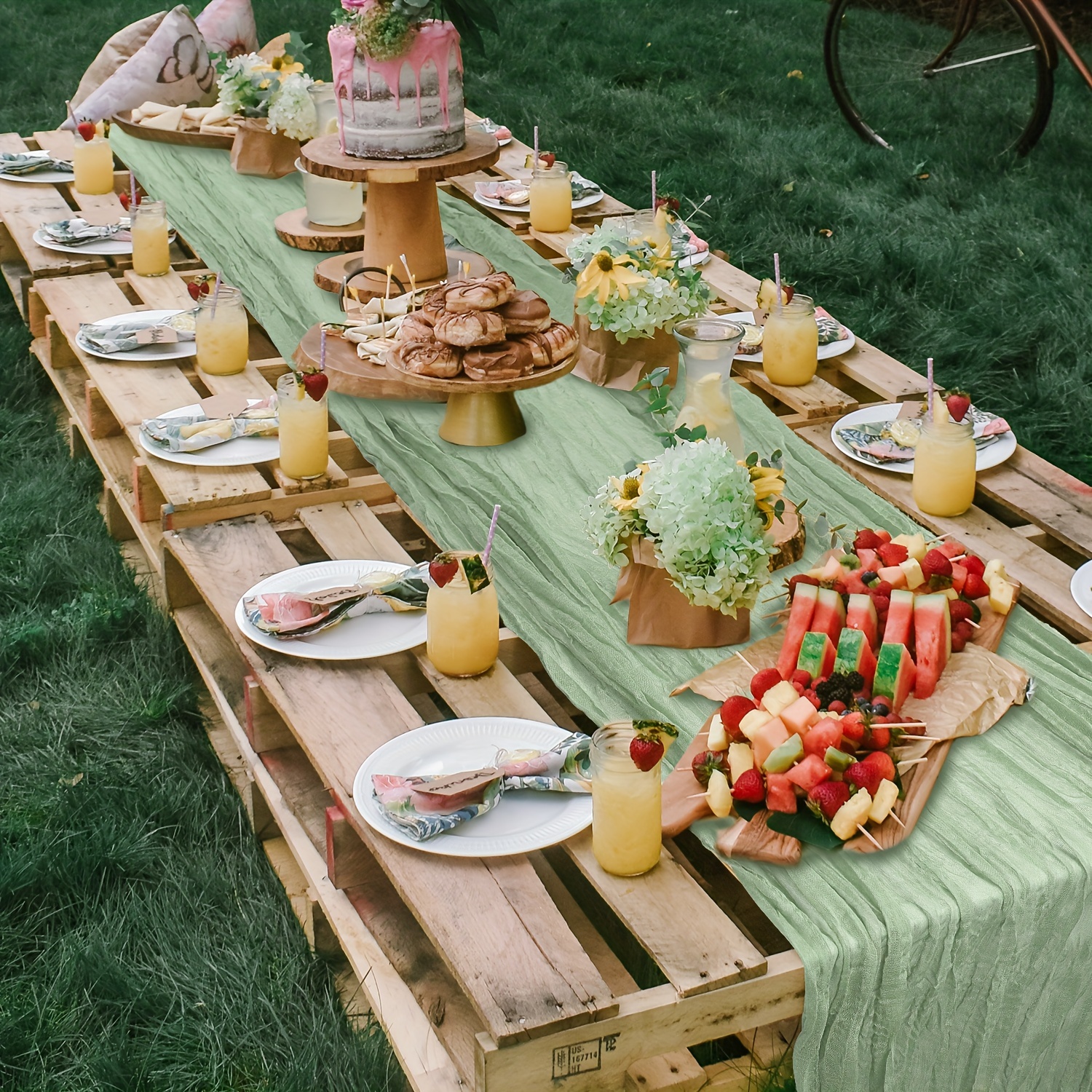 Chemin de Table en Gaze de Style Boho, Long, Romantique, pour Mariage, Scène, Décoration de Maison, 1 Pièce