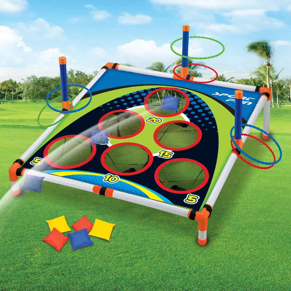 Ensemble de planches de virole de cercle de lancer de Cornhole Portable, facile à assembler, amusant, interactif pour enfants et adultes, jeu de lancer de cour en plein air
