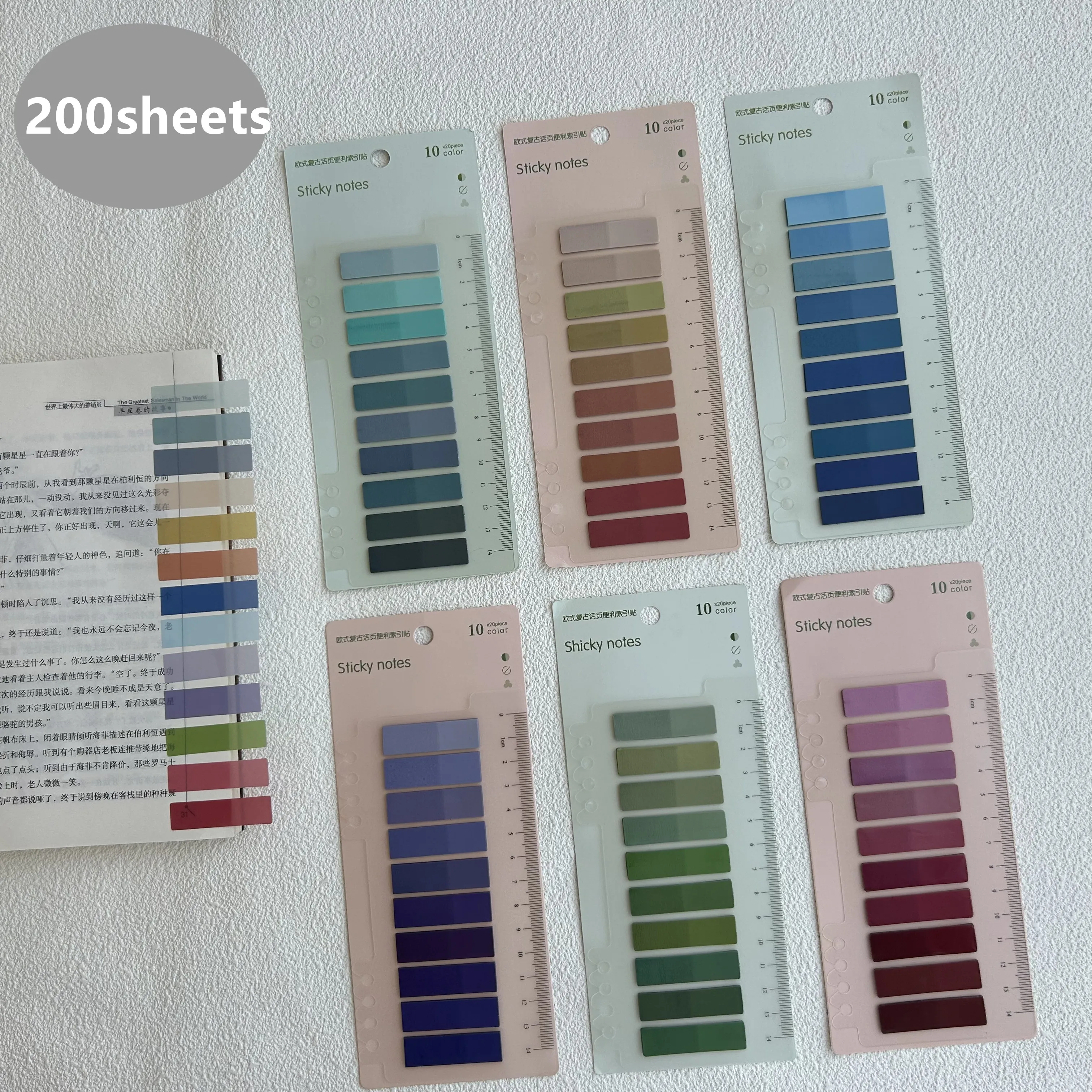 200 Blatt transparente Haftnotizen, selbstklebende Leseanmerkungen für Bücher, Notizblock, Lesezeichen, Notizblock, Indexregisterkarten