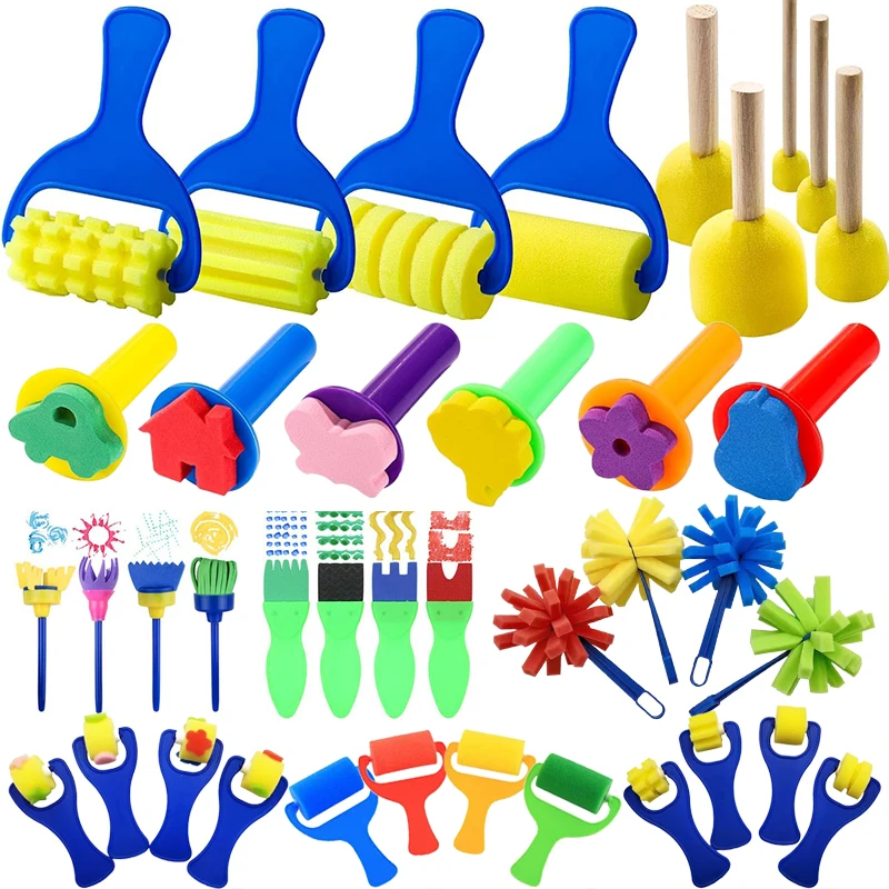 Kit di pennelli sigillanti in spugna per pittura Stampa a pigmenti Educazione culturale Forniture artistiche fai-da-te Puntelli da disegno adatti ai principianti TMZ