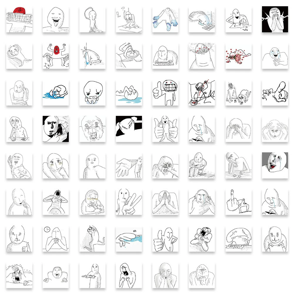 10/30/62PCS อารมณ์ Breakdown Spoof Avatar สติกเกอร์การ์ตูน DIY โทรศัพท์แล็ปท็อปสเก็ตบอร์ด Graffiti Decals สนุกสําหรับของเล่นเด็ก