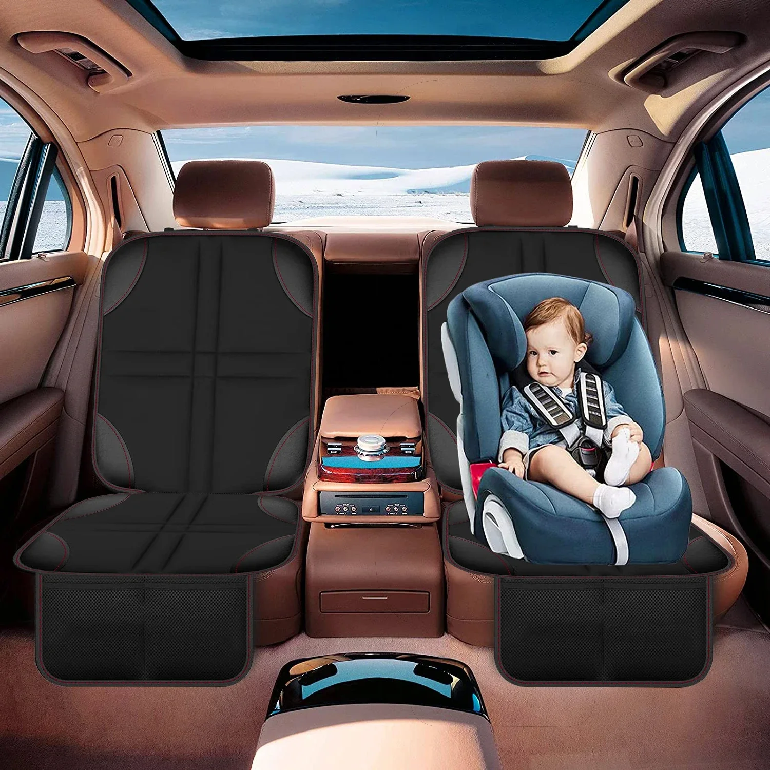 รถยนต์สําหรับเด็กเด็กเด็ก Universal Auto ที่นั่งด้านหลังครอบคลุม Pad ป้องกันเท้าเบาะรถรถอุปกรณ์เสริม