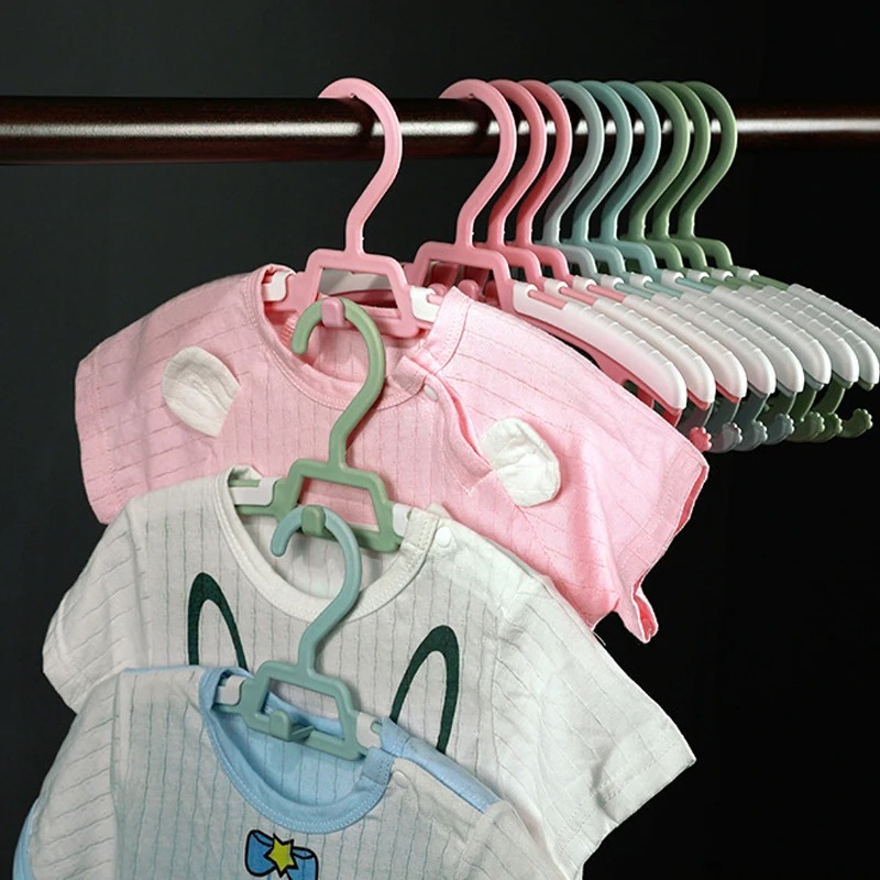 10PCS kinder Kleidung Rack Nicht-slip Nicht-spur Kleidung Unterstützung Hause Teleskop Lagerung Trocknen Rack Baby Multi-funktionale
