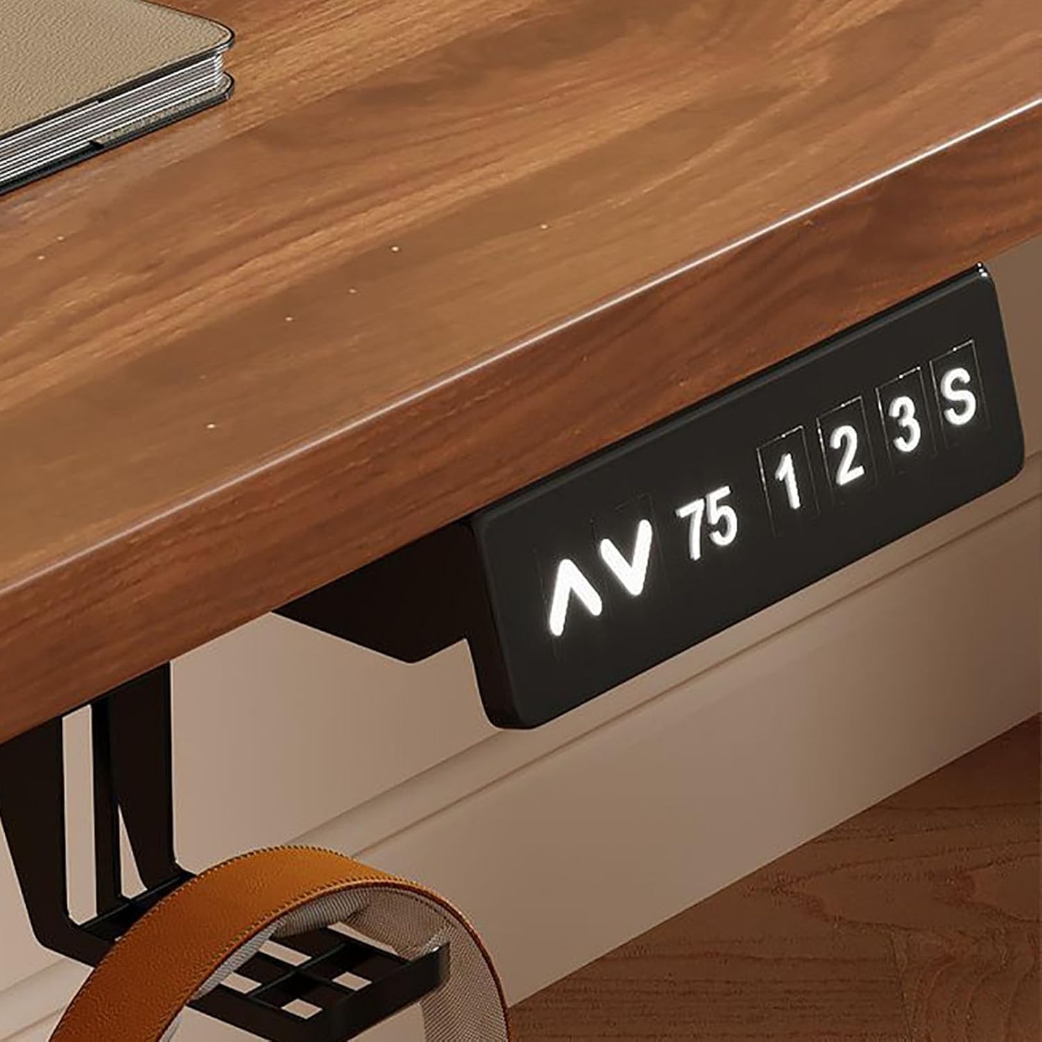 Solid wood Intelligent Electric Lifting Computer Desk,Modern Writing Gaming Desk Adjustable Height Work Study Desk Sturdy Frame 