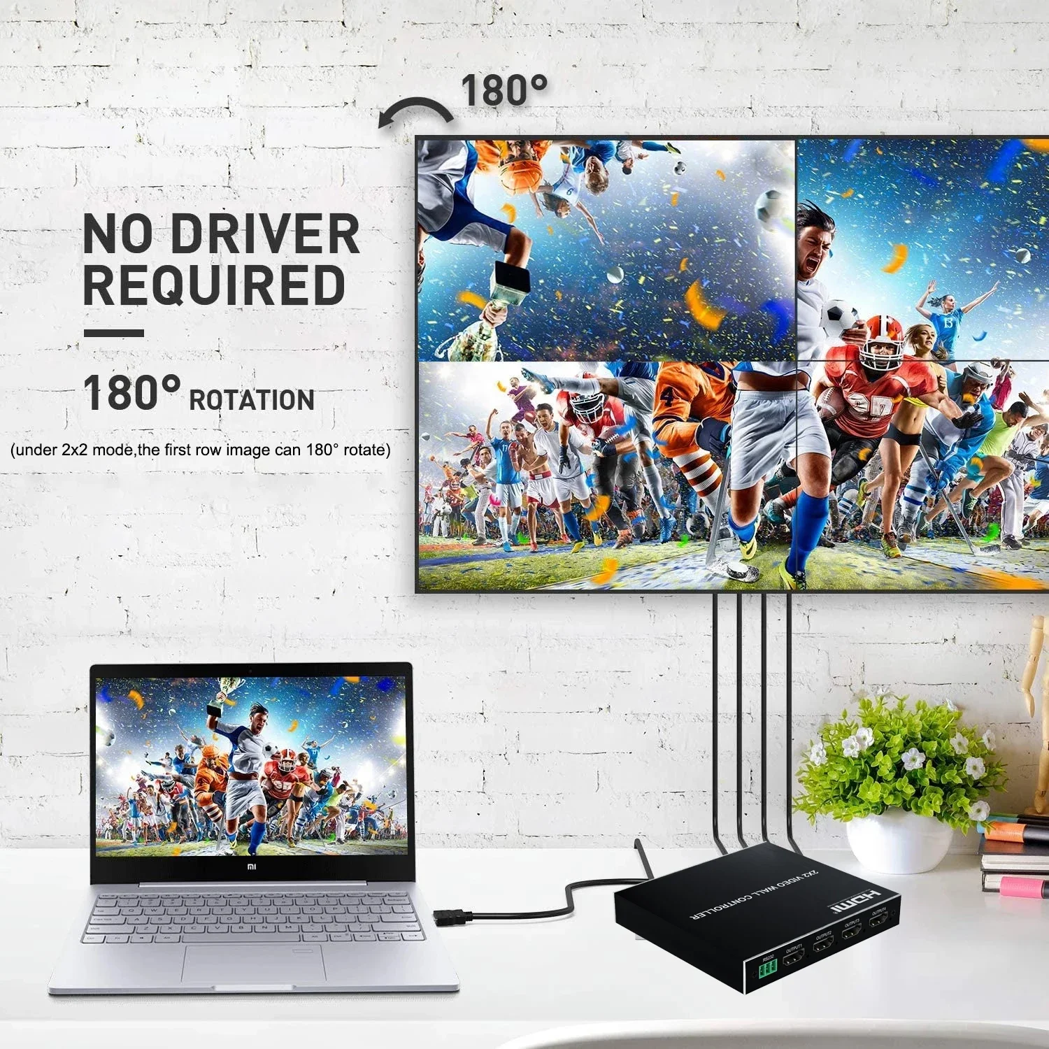 Настенный видеоконтроллер HDMI, 2x2, DVI, видеостена 4, устройство для сращивания телевизора 1080P, 1x2, 1x4, 1x3, 2x1, 3x1, 4x1, процессор для сращивания экрана с несколькими мониторами