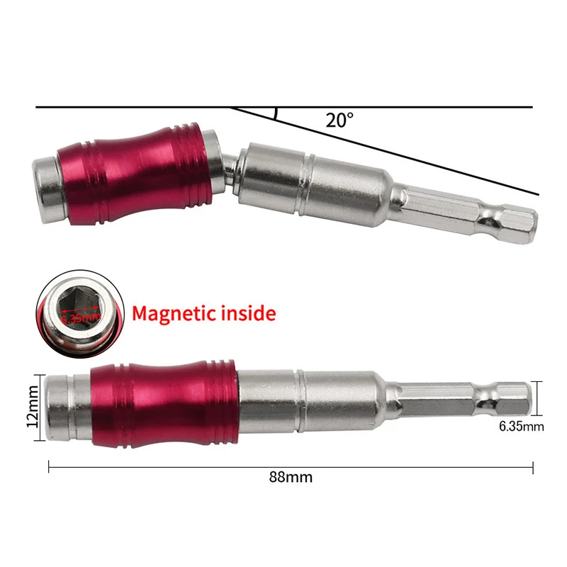 Puntas de destornillador de anillo magnético hexagonal de 1/4 ", herramientas manuales, varilla de extensión de broca, soporte de cambio rápido, guía de accionamiento, punta de taladro de tornillo