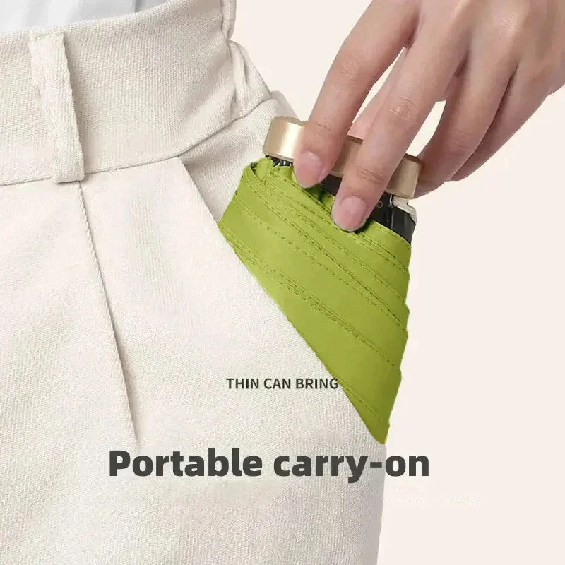 1Pc Mini Ombrellone Tasca Ombrello da pioggia Vinile Pieghevole Protezione UV dai raggi ultravioletti Parasole Tasca Ombrellone Capsula