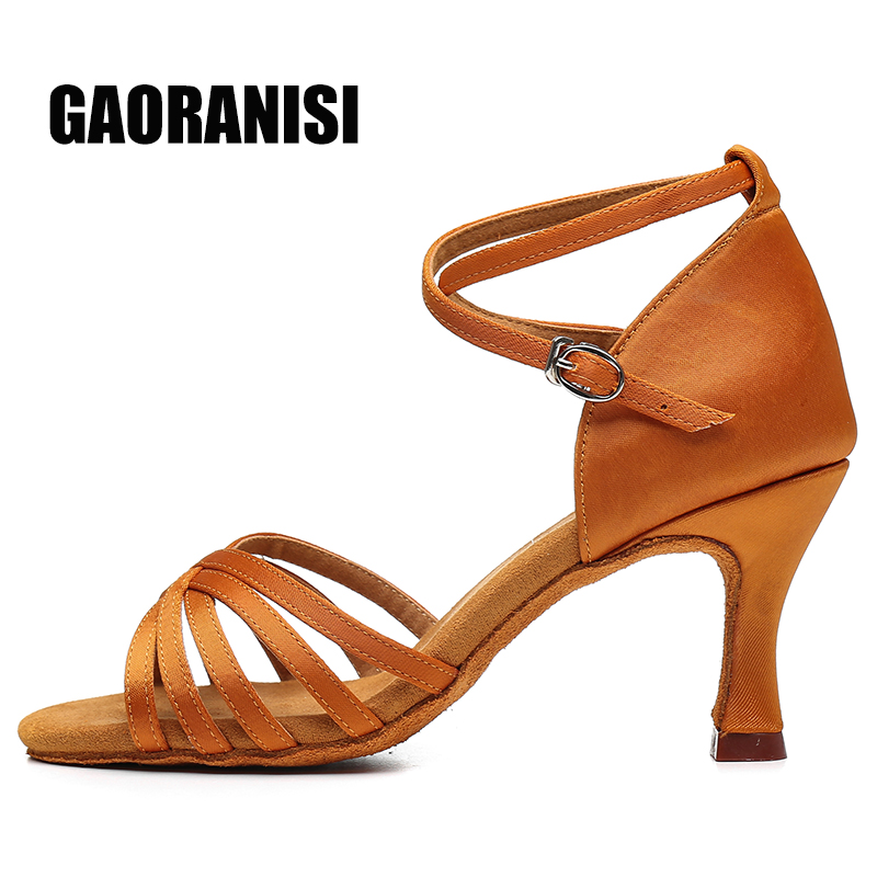 Zapatos de baile de salón para mujer, zapatos de baile latino, Tango, suela suave, zapatos de Jazz, zapatos de Salsa para niñas, sandalias de práctica de 5,5/7,5 cm