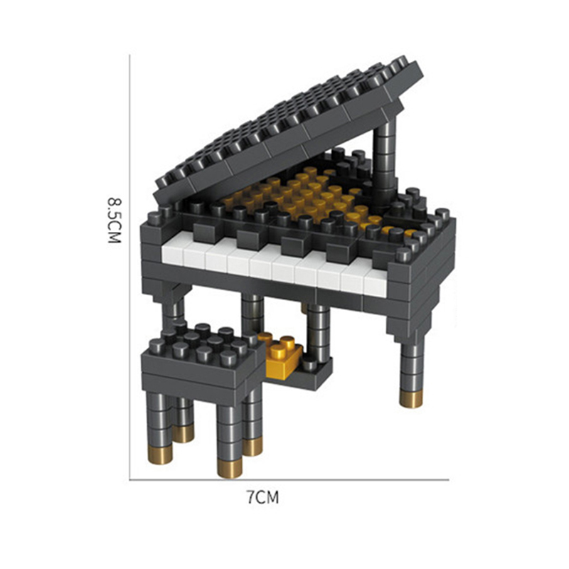 MOC เครื่องดนตรี Building Blocks เพลง Series พลาสติก ABS มินิเปียโนกีตาร์ DIY Assembly อิฐของเล่นเพื่อการศึกษาเด็ก