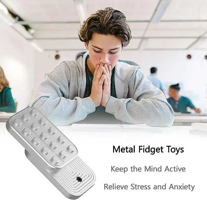 โลหะ EDC Fidget Slider แม่เหล็กอิฐบล็อก Push Slider Haptic Slider Antistres Fidget ของเล่นผู้ใหญ่ความเครียดบรรเทาของเล่น ADHD ออทิสติก