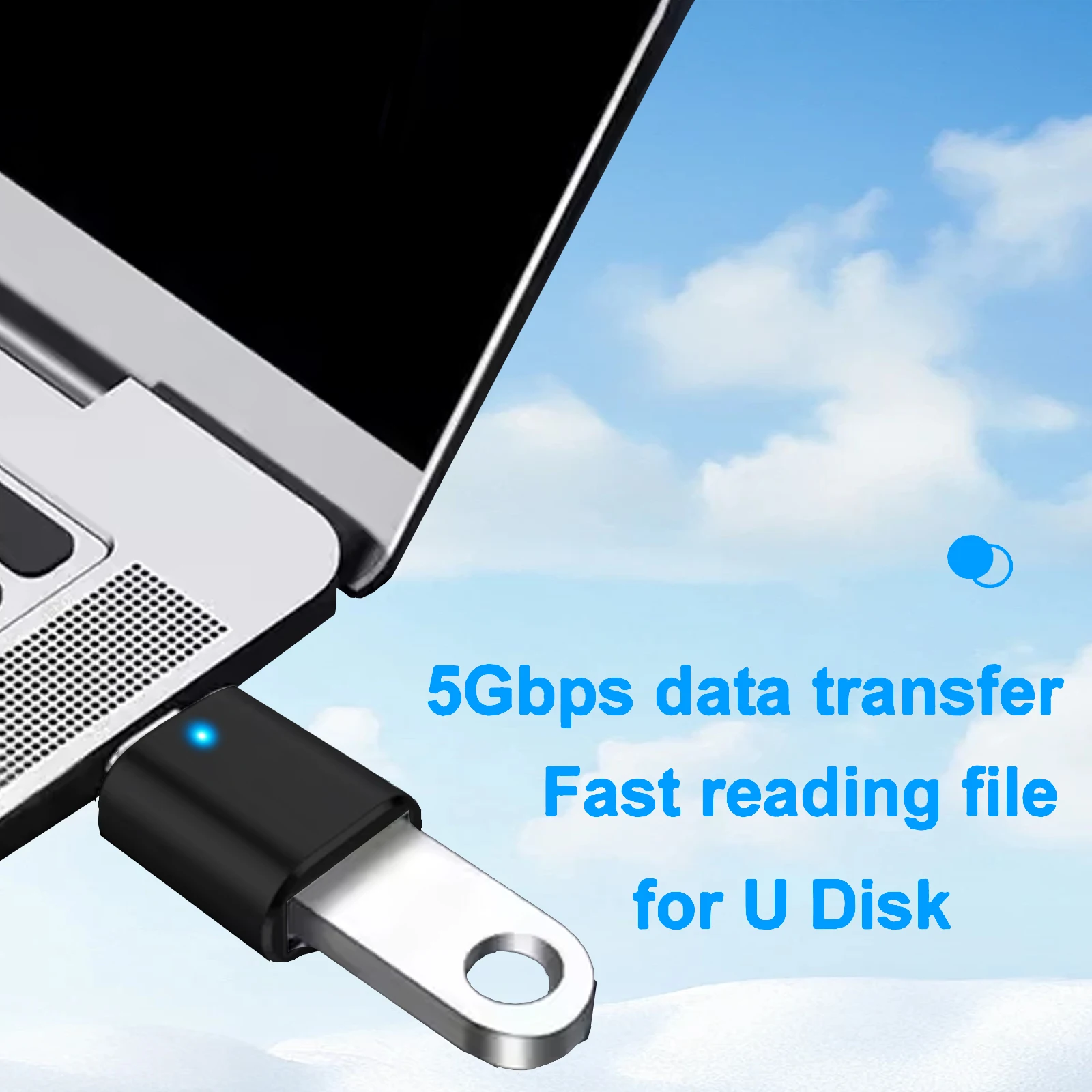 5 Stück USB-C-Adapter: USB 3.0 OTG, Micro-USB auf USB-C, für Smartphones, Laptops, PCs und mehr