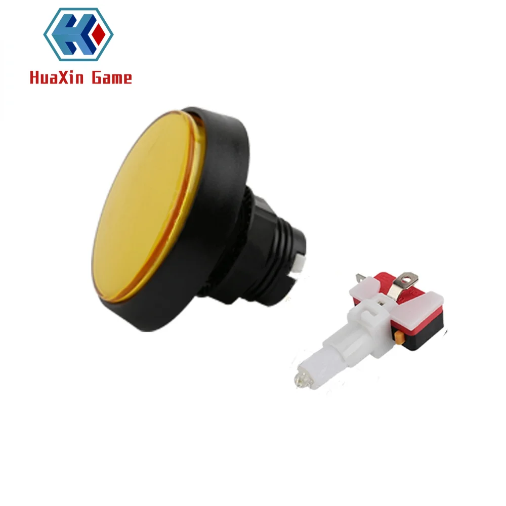 Pulsador Arcade iluminado por LED de 5V/12V y 60MM con lámpara LED y microinterruptor, botón redondo grande para juegos de lucha Arcade