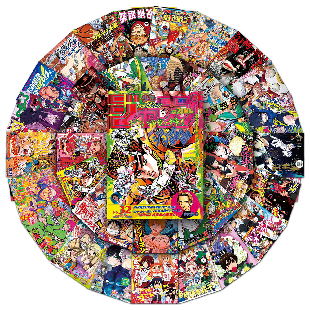 10/30/51pcs 어린이를위한 믹스 애니메이션 스티커 원피스 Jujutsu Kaisen 드래곤 볼 포스터 스티커 DIY 자동차 벽 멋진 만화 데칼 장난감