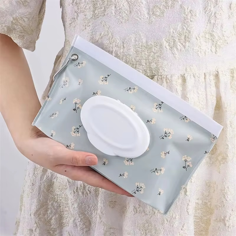 Eva bebê toalhetes molhados bolsa portátil toalhetes titular caso flip capa snap-cinta reutilizável recarregável bolsa cosmética útil caixa de tecido