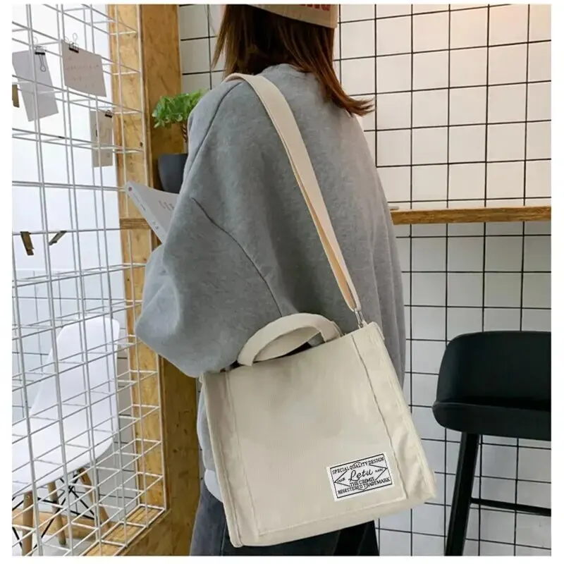 Borsa a tracolla Rilibegan per donna Nuovo stile Borsa portatile di grande capacità in velluto a coste semplice Ins Borsa quadrata piccola di tendenza alla moda