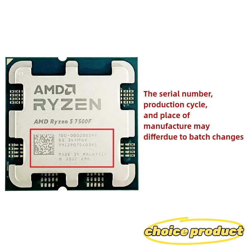 AMD Ryzen 5 R5 7500F 3.7GHz 6-Core 12-Thread CPU LGA AM5 Not brand new