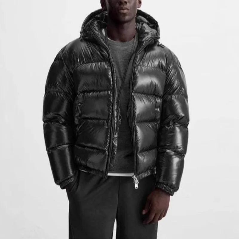 Hksh outono inverno nova maré masculina escuro elegante simples acolchoado casaco com capuz jaqueta de algodão casual ins moda chique zíper topo hk3588