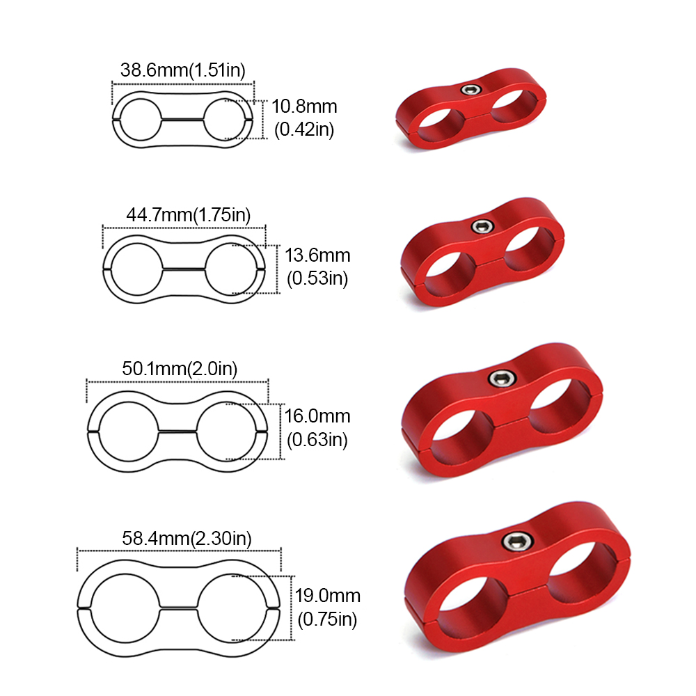 1pc universal de alumínio an4 an6 an8 an10 mangueira de borracha trançada linha braçadeira divisor boleto óleo combustível água mangueira tubo seprator kit