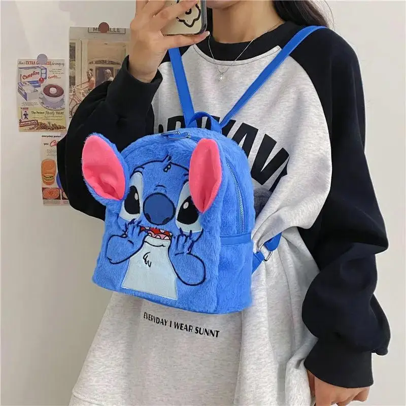 Nowy pluszowy plecak Disney Ins japoński niebieski ścieg zabawna kreskówka plecak studencki o dużej pojemności torba do przedszkola prezent dla dziecka