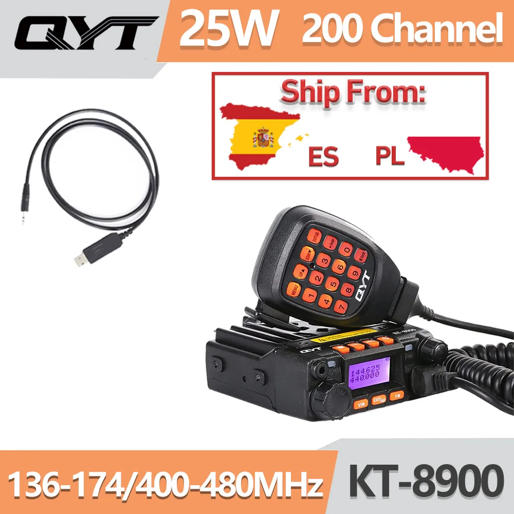 QYT KT-8900 25 W Hochleistungs-Mini-Mobilfunk Dualband Hochwertiges VHF UHF 136–174 und 400–480 MHz Amateurfunk mit großer Reichweite