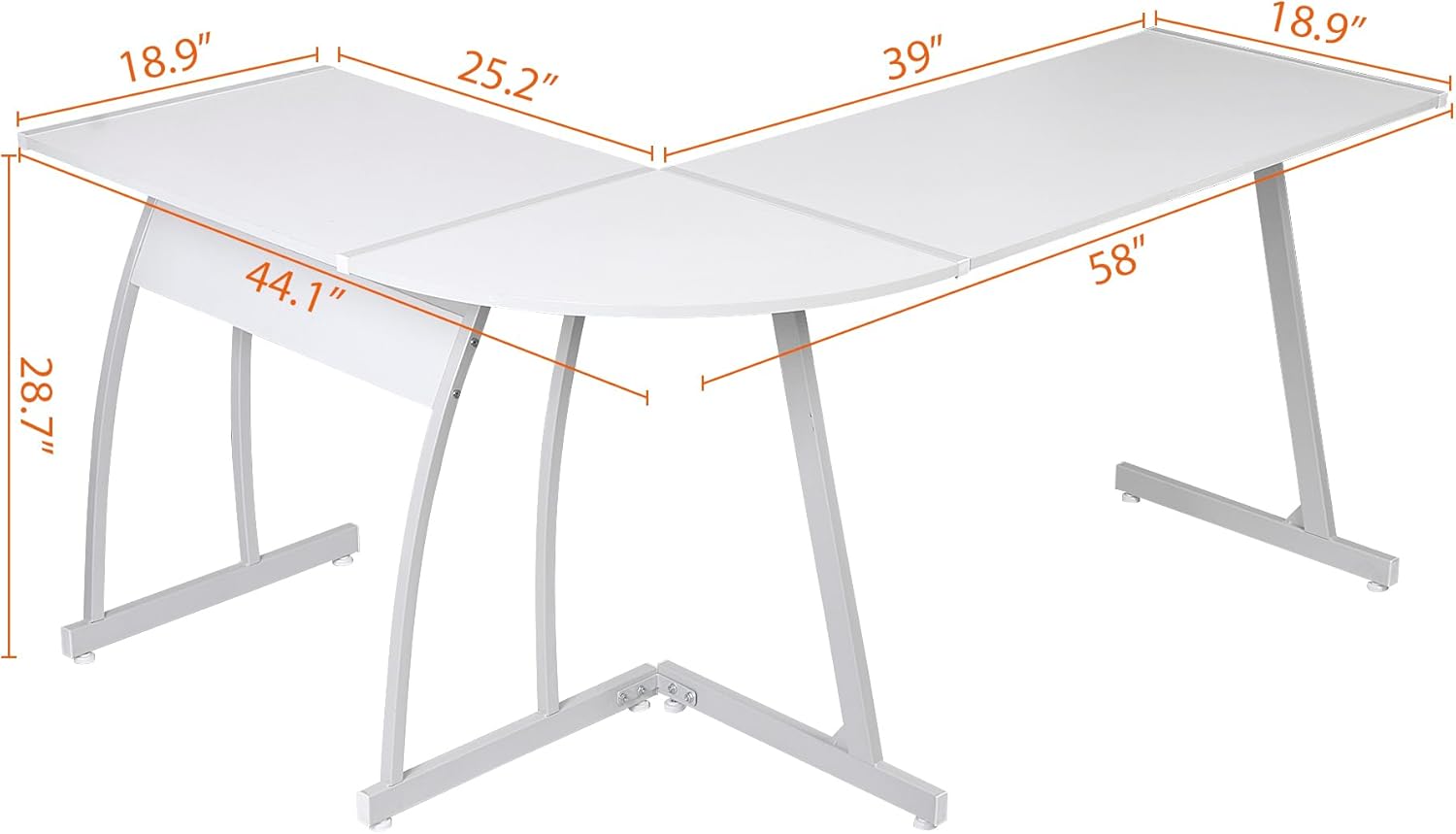 L-Shaped Corner Desk Computer Gaming Desk - Modern Home PC Table Office Writing Workstation