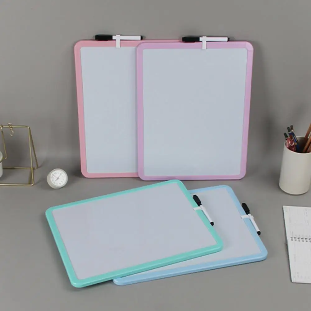 Mini White Board 14" x 11" Dry Erase Whiteboard with Marker Double-sided Handheld Dry Erase Board for Home Office Classroom