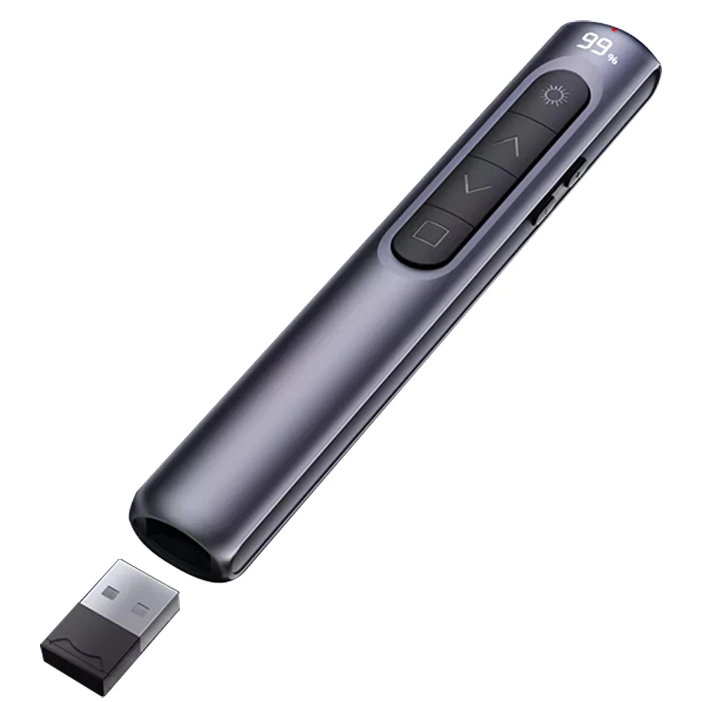 Wireless Remote Control Slide Page Turner SUB Rechargeable Digital Display Remote Page Turner Clicker Volume Controller