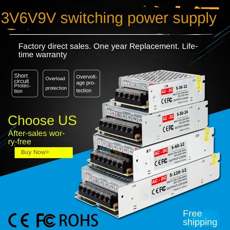 Alimentatore 3V 5V 9V 12V 15V 18V 24V 36V 1A 2A 3A 5A 6A 8A 10A 20A 50A Alimentatore switching 12 V Volt 220 V a 12 V AC-DC SMPS