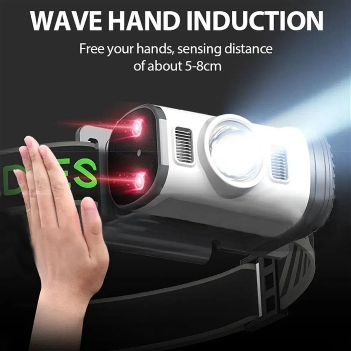 A72P LED เซนเซอร์หมวกคลิปโคมไฟกันน้ําแบบชาร์จไฟได้ตกปลาค้นหา Camping Light Night ไฟฉาย