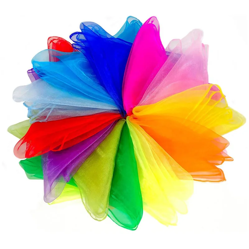 Bufandas de malabares para niños, 6 colores, banda rítmica, juguetes educativos, juegos de fiesta, movimiento para niños, trucos de magia, accesorio de rendimiento