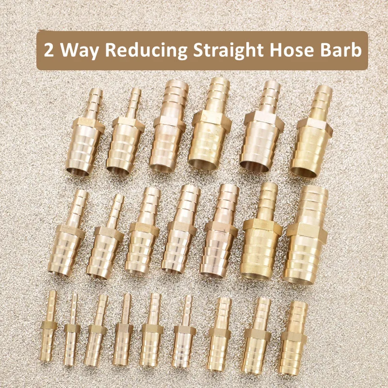 3-25 มม.6 มม.4 มม.8 มม.10 มม.ทองเหลือง 2 WAY ลดตรงท่อ Barb Barbed ท่อลดทองแดง COUPLER CONNECTOR ADAPTER