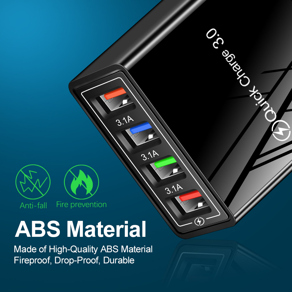 EU UNS Stecker USB Ladegerät Multi Port 4 USB Schnelle Lade Für Telefon Adapter Tablet Tragbare Wand Ladegerät Schnelle Ladegerät Für poco