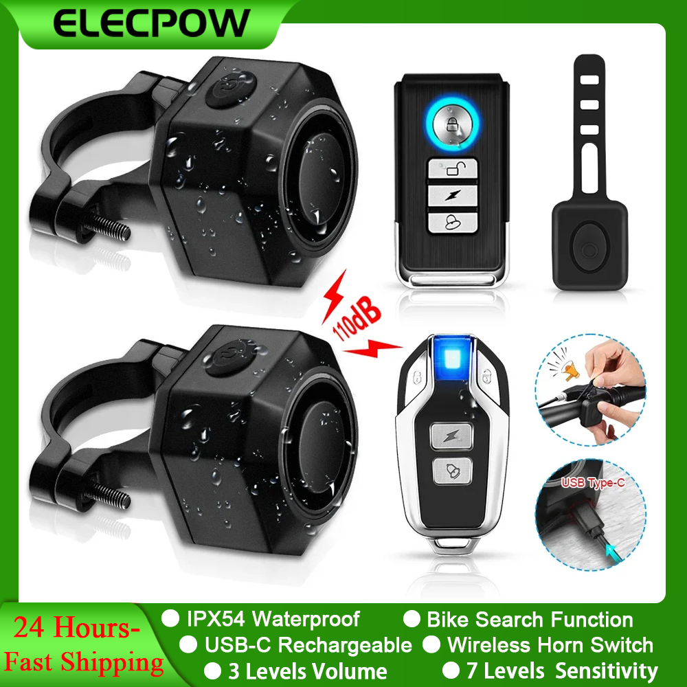 Elecpow велосипедная сигнализация, беспроводная водонепроницаемая противоугонная сигнализация для мотоциклов, скутеров, велосипедов, охранная сигнализация, вибрационная охранная сигнализация