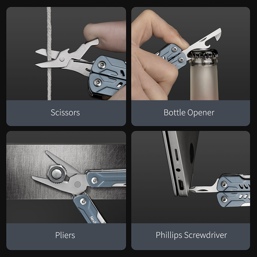 NexTool Mini Sailor Strumenti multifunzione 11 in 1 Pinze multiuso tascabili da 6,7 cm Strumenti multiutensile Recupera il coltello apri pin della carta