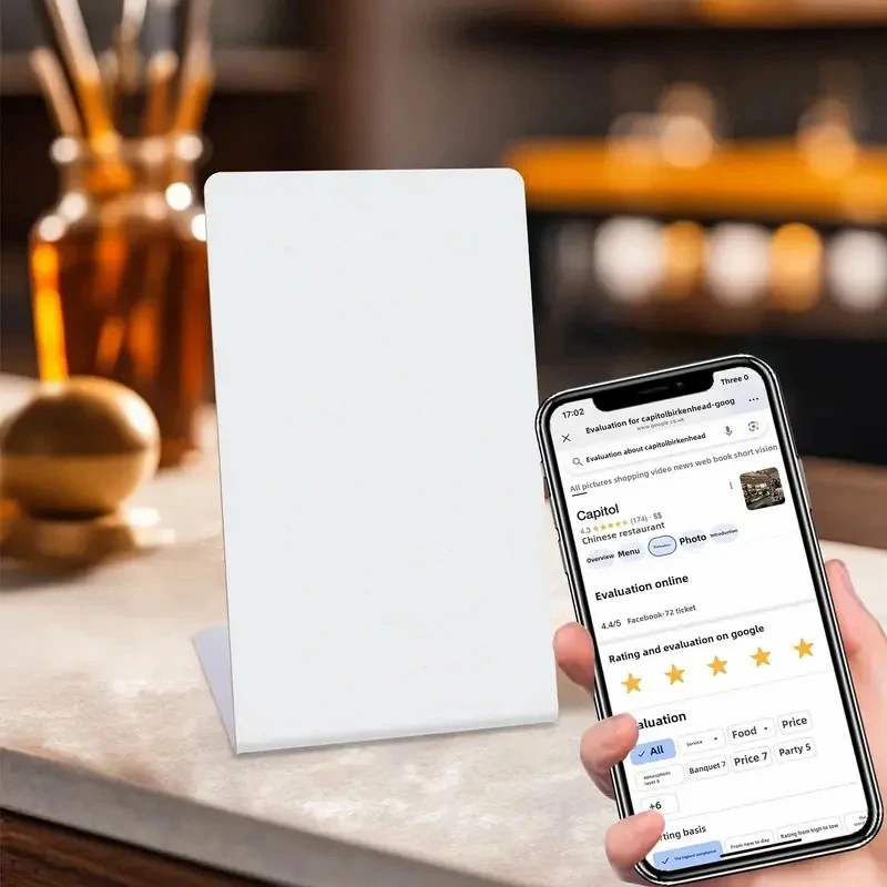 Pusty stojak NFC (biały/czarny) - chip NFC213 144 bajty - do mediów społecznościowych i linków do recenzji, stojak NFC do wyświetlania recenzji Google