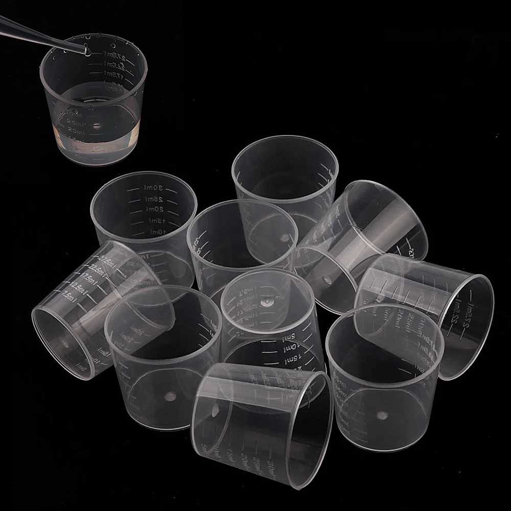20/100 stücke Transparente Kunststoff Messbecher Einweg Flüssigkeit Topf Container Für Epoxidharz Silikon Form DIY Schmuck Machen