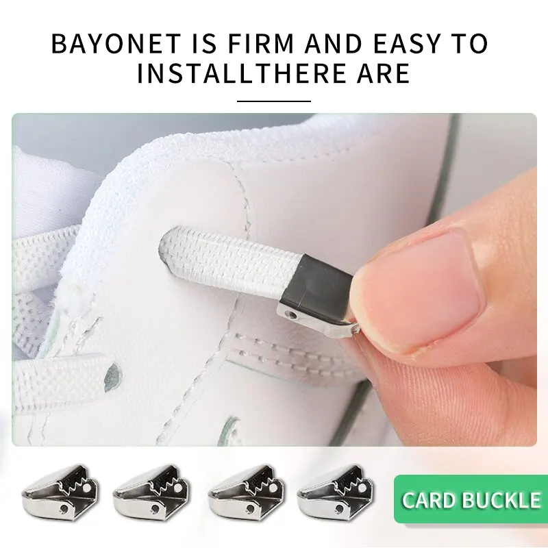 Lacets de chaussures élastiques pour enfants et adultes, fermeture rapide en métal, baskets, paresseux, 2 pièces